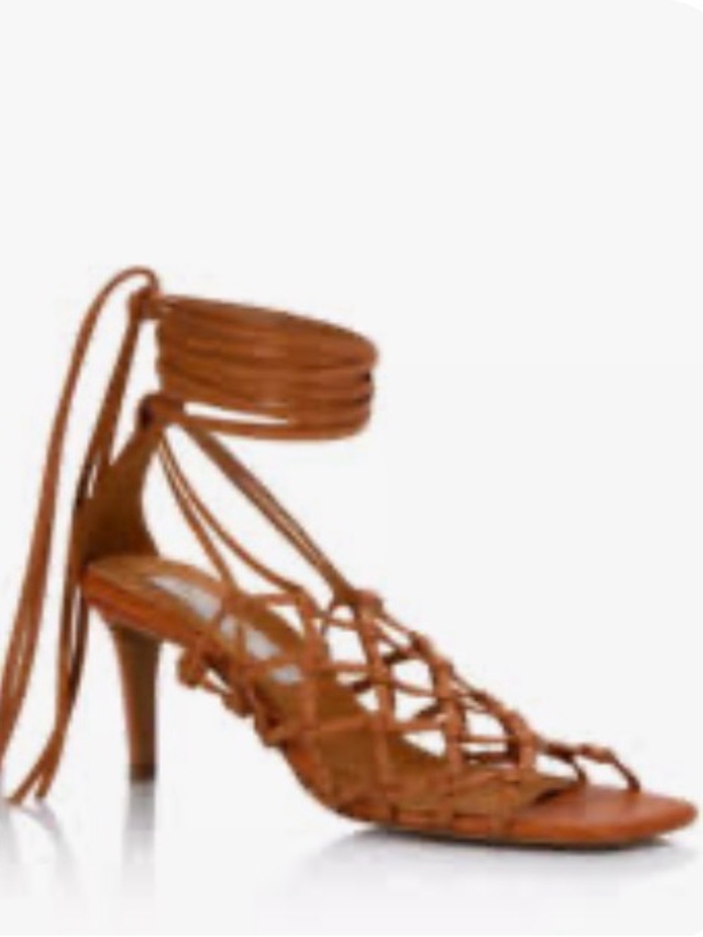 NWT Stella McCartney Brown Lace-Up Strappy Women's Heels